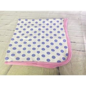 Gerber Baby Girl White Purple Polka Dot Pink Trim Blanket Lovey Waffle Weave